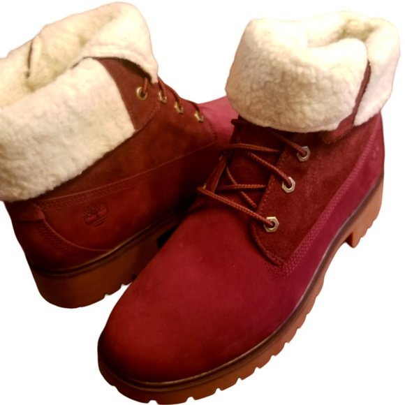 NWOT Timberland Jayne Women's Waterproof Teddy Fleece Fold Down Boot | Size: 9½ - Picture 2 of 16